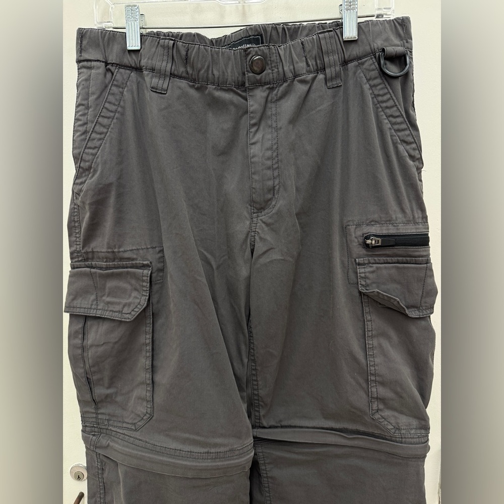Men's Gray Convertible Cargo Pants - Picture 4 of 7